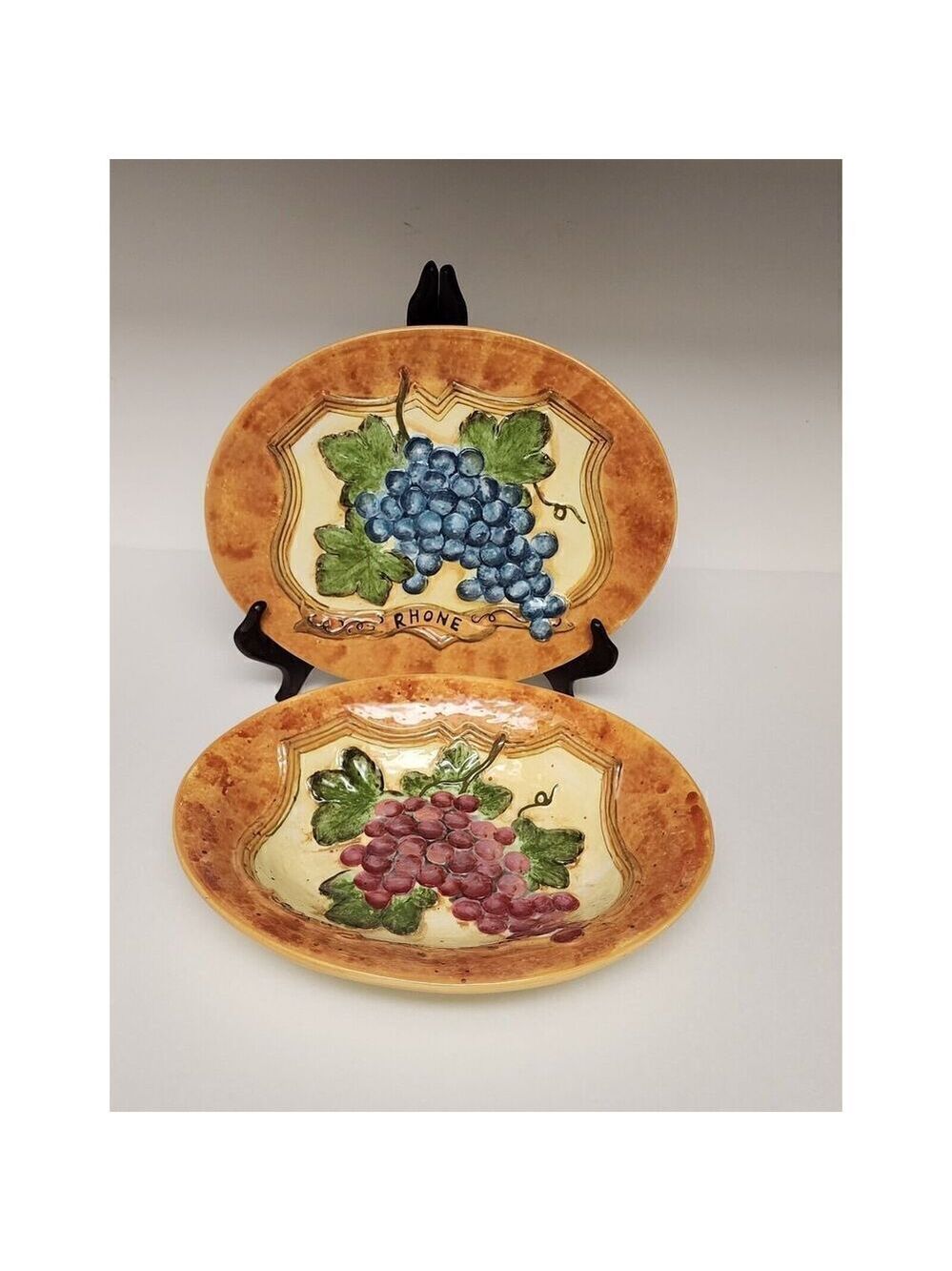 Certified International~Grapes Decorative Serving Plate And Bowl Susan Winget